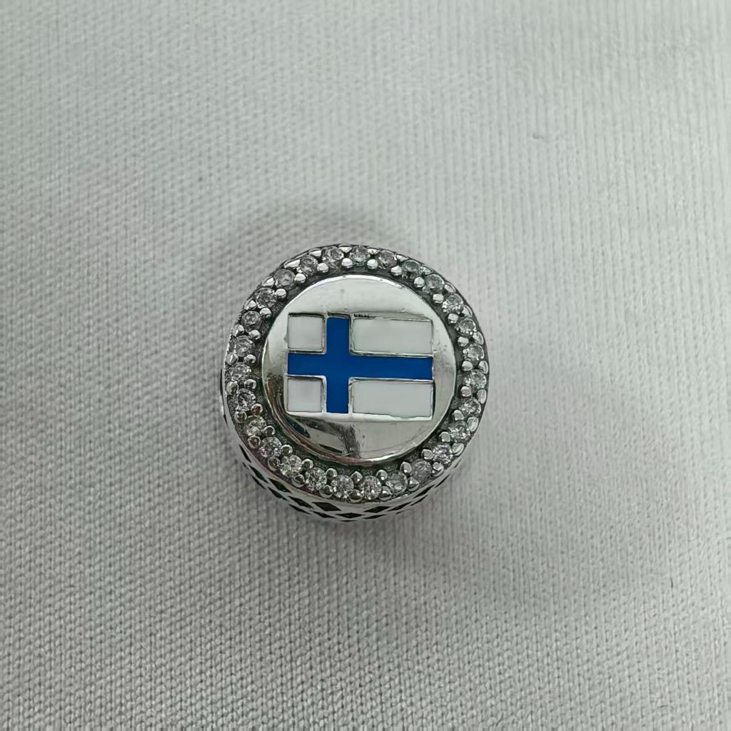 Pandora Finland Flag Charm Pendant, S925 Silver Jewelry